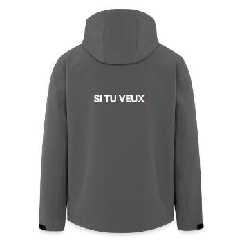 WENN DU WILLST | Minimaler Humorausdruck - Recycelte Männer Softshell-Jacke von Stanley/Stella - Anthrazit - Hinten - AI Model Male 185 light (185cm)