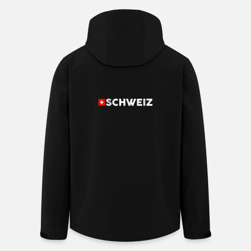 Flagge der Schweiz - Recycelte Männer Softshell-Jacke von Stanley/Stella - Schwarz