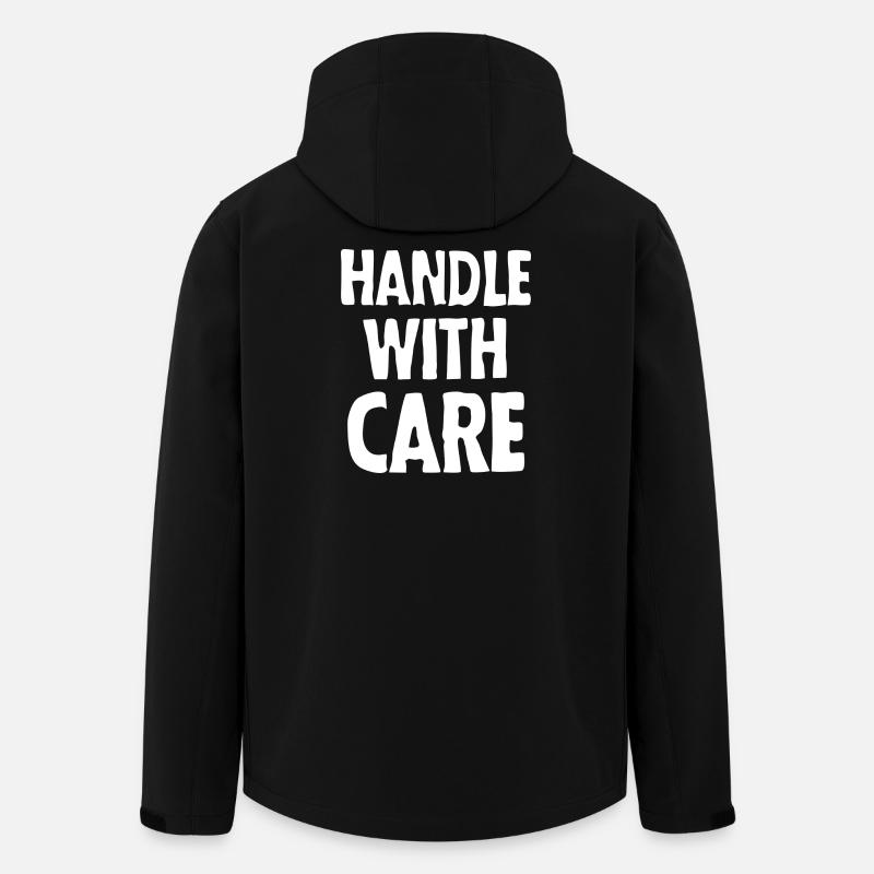 Handle with care (dark) - Men’s Recycled Softshell Jacket by Stanley/Stella - black