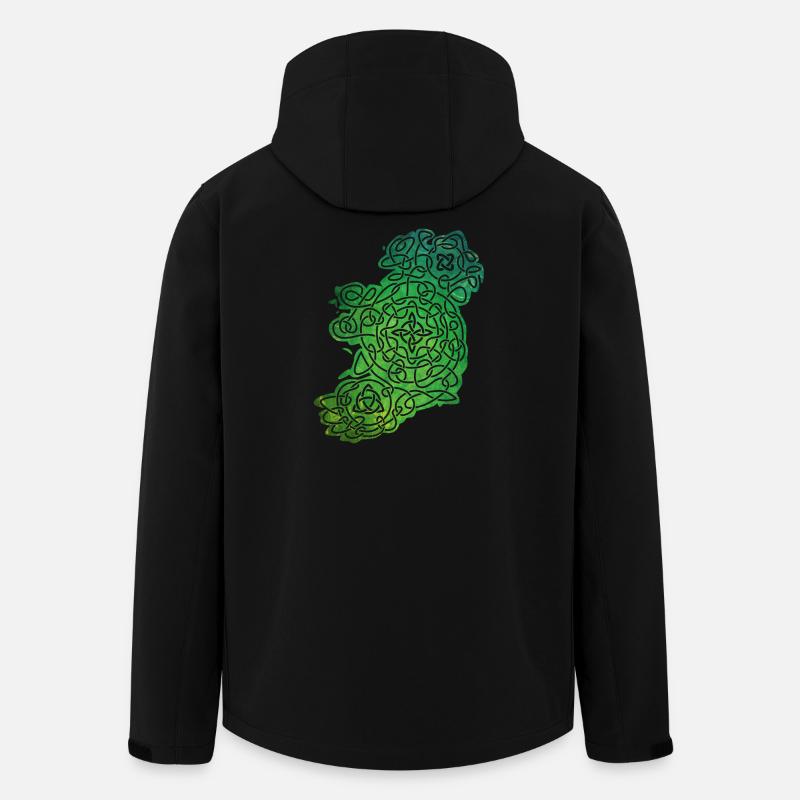 Celtic Map of Ireland - Recycelte Männer Softshell-Jacke von Stanley/Stella - Schwarz