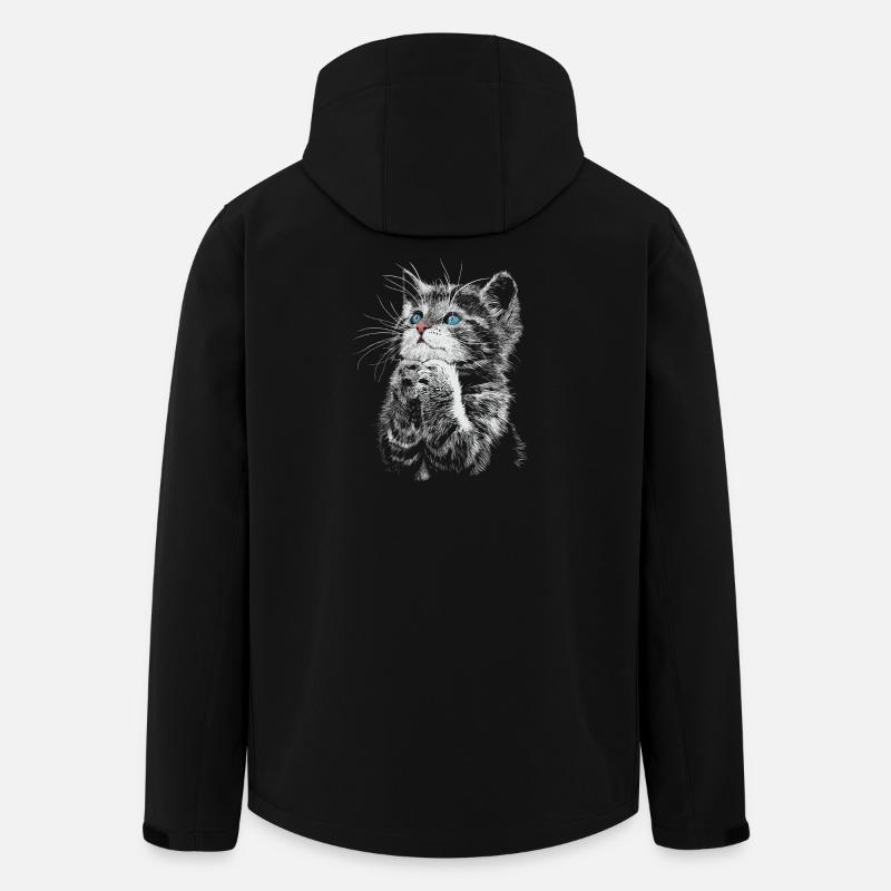 Katze - Recycelte Männer Softshell-Jacke von Stanley/Stella - Schwarz