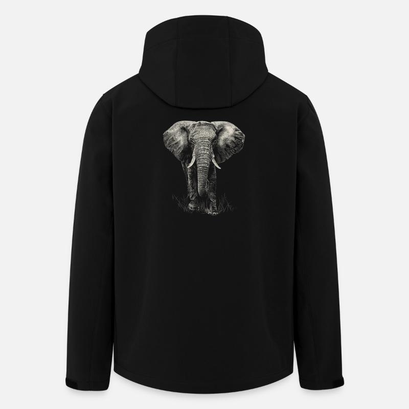 Elefant - Recycelte Männer Softshell-Jacke von Stanley/Stella - Schwarz
