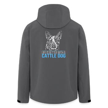 CATTLE DOG life is better Wilsigns Hunde - Recycelte Männer Softshell-Jacke von Stanley/Stella - Anthrazit - Hinten - AI Model Male 185 light (185cm)