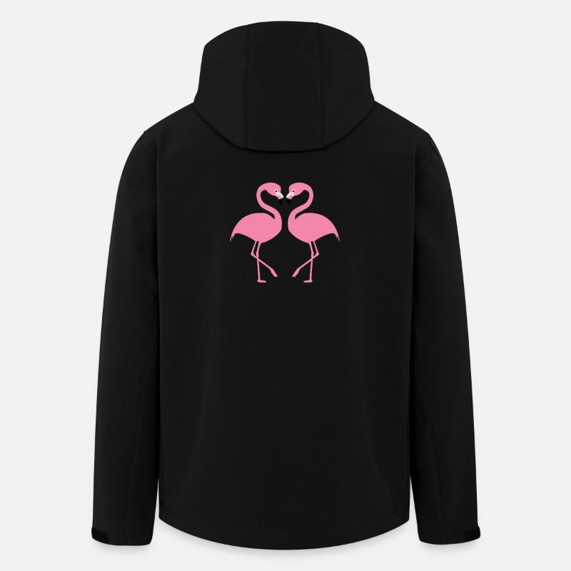 Flamants roses - Veste softshell homme en polyester recyclé Stanley/Stella - noir