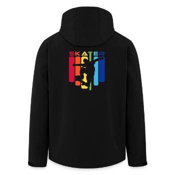 Skater Kids Rainbow Silhouette - Men’s Recycled Softshell Jacket by Stanley/Stella - black - Back - AI Model Male 185 light (185cm)