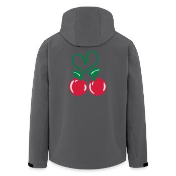 cherry heart - Men’s Recycled Softshell Jacket by Stanley/Stella - black - Back - AI Model Male 185 light (185cm)