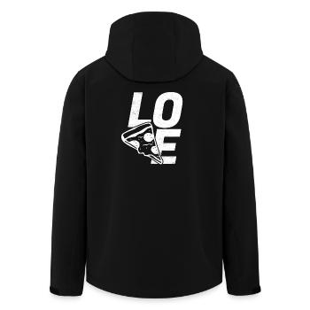 Love Pizza - Men’s Recycled Softshell Jacket by Stanley/Stella - black - Back - AI Model Male 185 light (185cm)