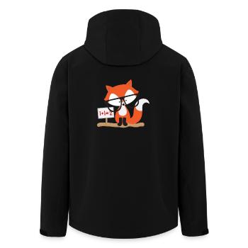 Motif des enfants: renard intelligent calcule - Veste softshell homme en polyester recyclé Stanley/Stella - noir - Dos - AI Model Male 185 light (185cm)