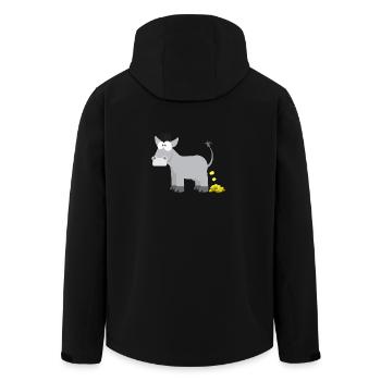 Children's motive donkey animal shirt gift idea gold donkey - Men’s Recycled Softshell Jacket by Stanley/Stella - black - Back - AI Model Male 185 light (185cm)