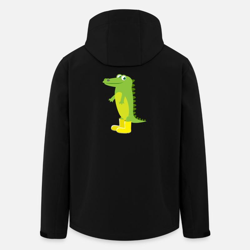 Kindermotiv Tiershirt grünes Krokodil Geschenkidee - Recycelte Männer Softshell-Jacke von Stanley/Stella - Schwarz