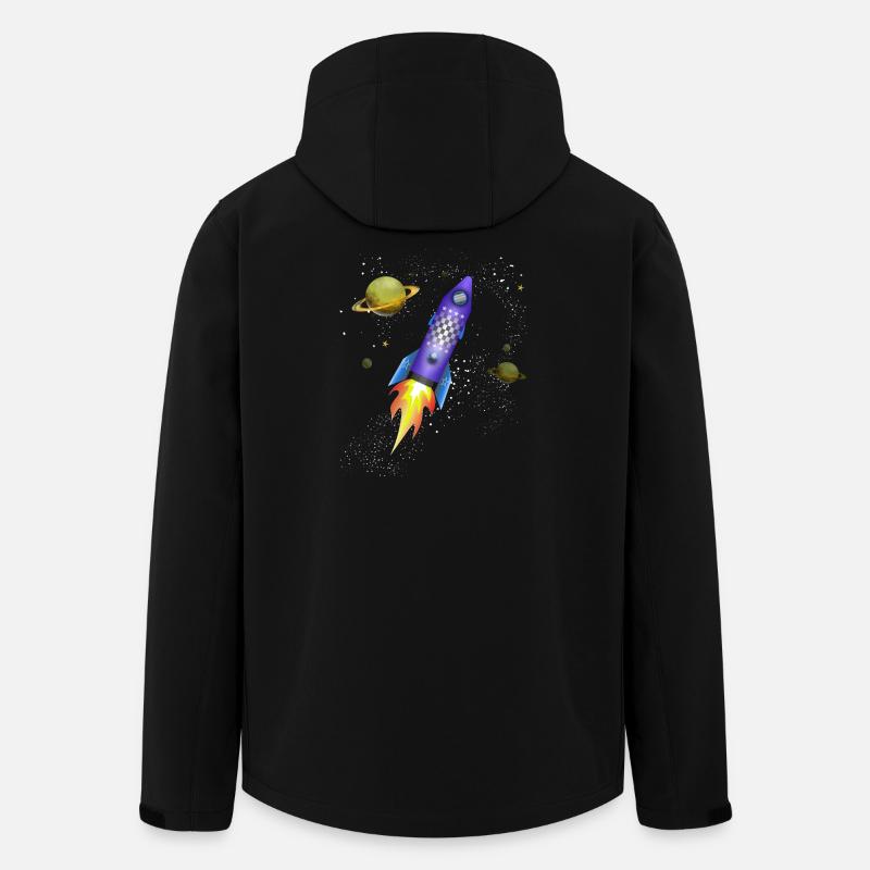 Rakete im Weltall - Recycelte Männer Softshell-Jacke von Stanley/Stella - Schwarz