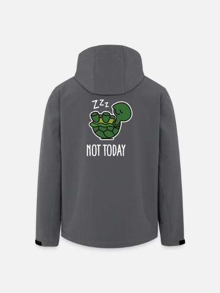 Not today - cute sleeping lazy turtle, baby - Men’s Recycled Softshell Jacket by Stanley/Stella - black
