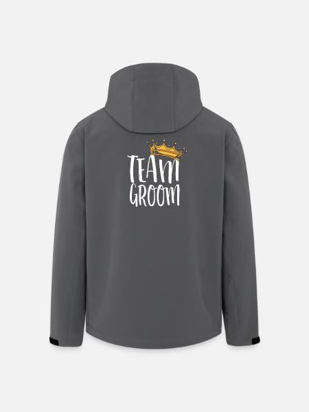 Team Groom Crown Design - Men’s Recycled Softshell Jacket by Stanley/Stella - black