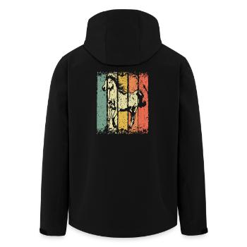 horse - Men’s Recycled Softshell Jacket by Stanley/Stella - black - Back - AI Model Male 185 light (185cm)
