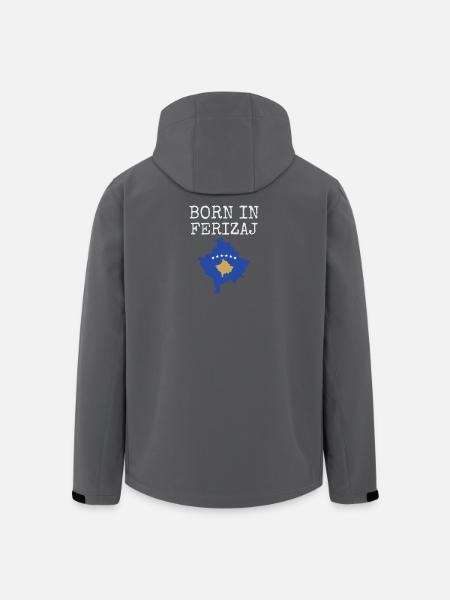 Kosovo Flag "Born in Ferizaj" - Men’s Recycled Softshell Jacket by Stanley/Stella - black