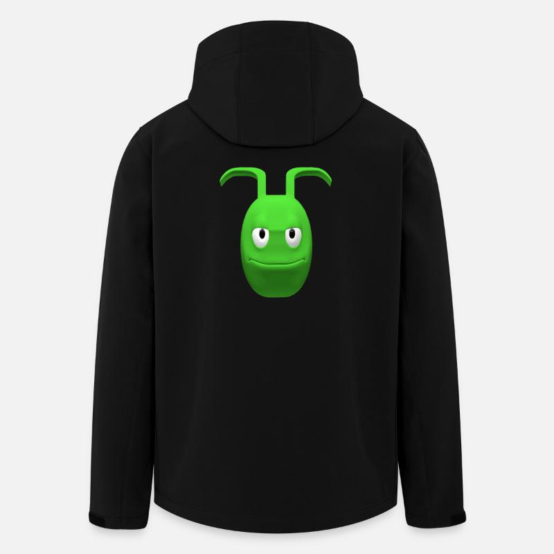 Fröhlicher grüner Alien mit Antennen - Recycelte Männer Softshell-Jacke von Stanley/Stella - Schwarz