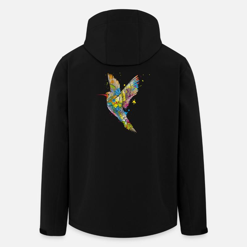 Kolibri Graffiti - Recycelte Männer Softshell-Jacke von Stanley/Stella - Schwarz