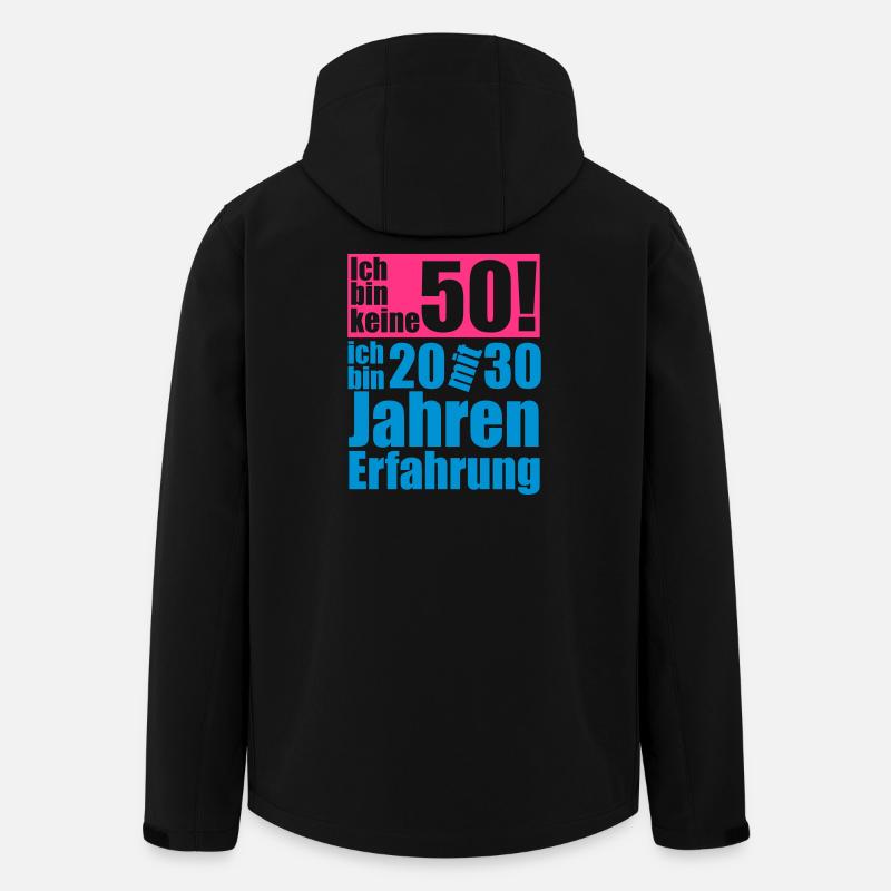 Ich bin keine 50! - Recycelte Männer Softshell-Jacke von Stanley/Stella - Schwarz