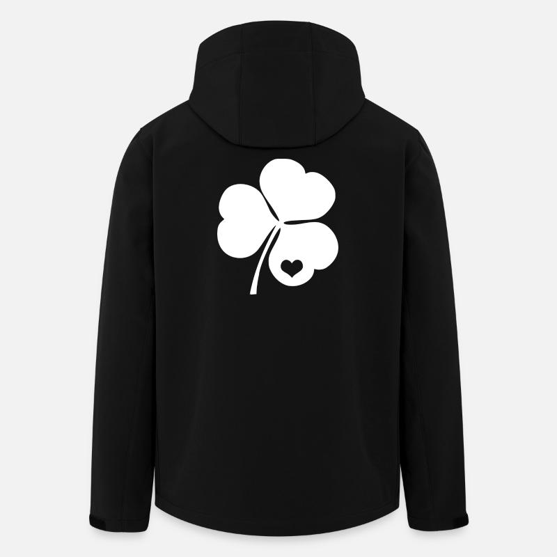Irisches Dreiblättriges Kleeblatt mit Herz - Recycelte Männer Softshell-Jacke von Stanley/Stella - Schwarz