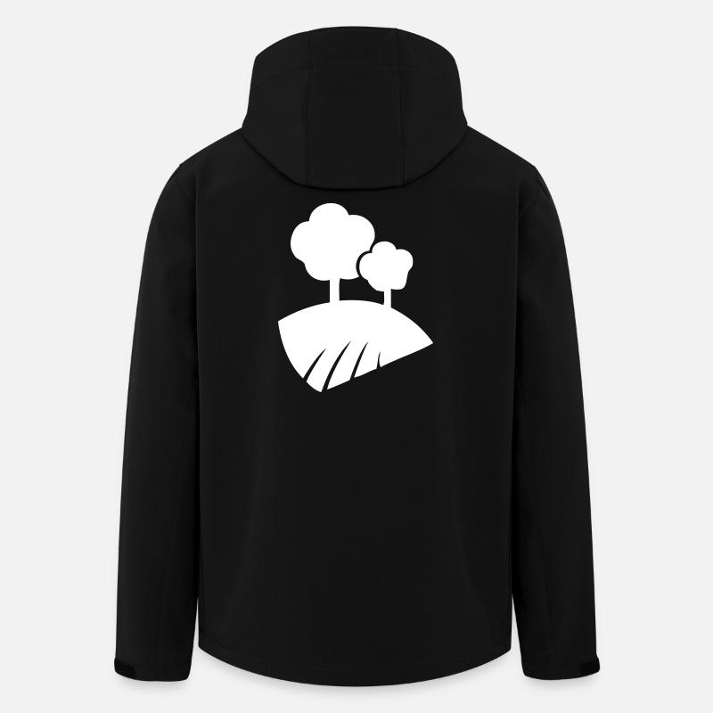 Paysage avec arbres - Veste softshell homme en polyester recyclé Stanley/Stella - noir