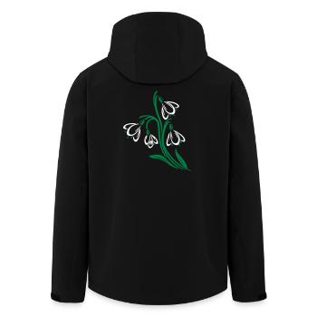 Snowdrop Spring Flowers Spring Flowers - Men’s Recycled Softshell Jacket by Stanley/Stella - black - Back - AI Model Male 185 light (185cm)