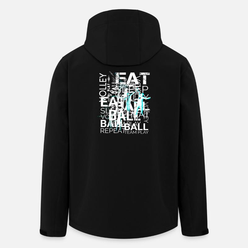 Volleyball Text Art - Recycelte Männer Softshell-Jacke von Stanley/Stella - Schwarz