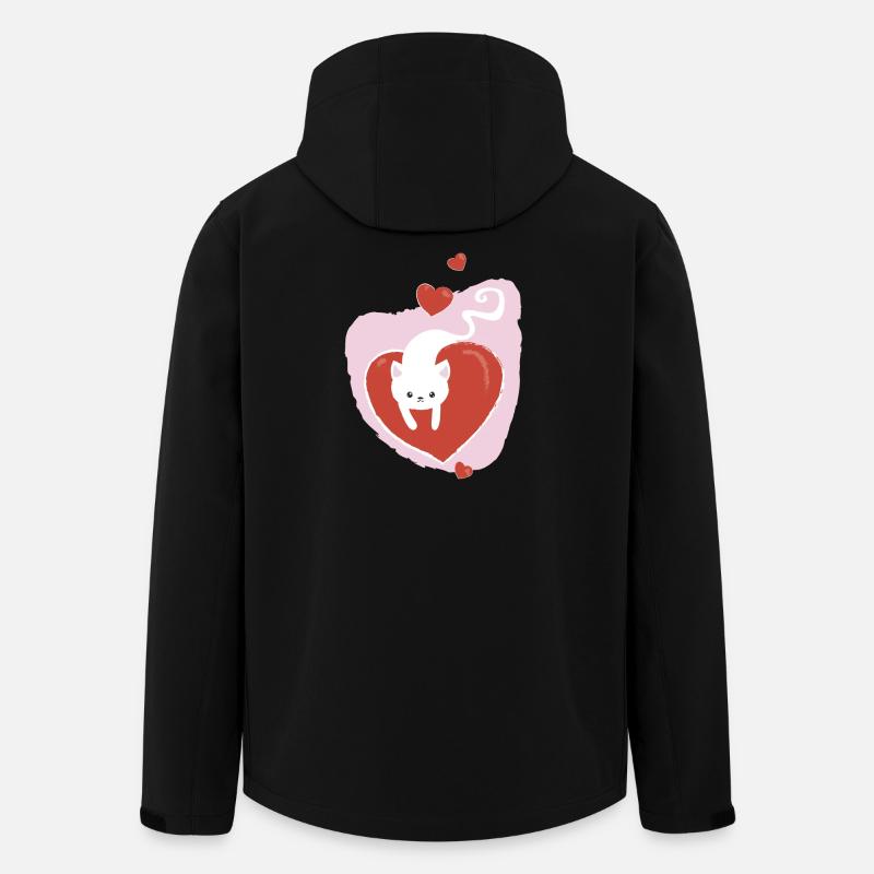 White love Cat - Men’s Recycled Softshell Jacket by Stanley/Stella - black