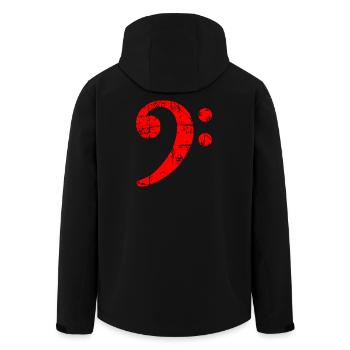Bass Clef Vintage Musical Symbols Design (Rouge) - Veste softshell homme en polyester recyclé Stanley/Stella - noir - Dos - AI Model Male 185 light (185cm)
