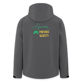 Gamer - Men’s Recycled Softshell Jacket by Stanley/Stella - black - Back - AI Model Male 185 light (185cm)