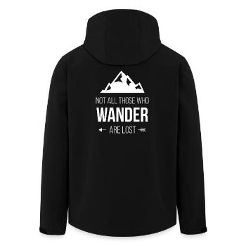 Not All Those Who Wander Are Lost - Recycelte Männer Softshell-Jacke von Stanley/Stella - Schwarz - Hinten - AI Model Male 185 light (185cm)