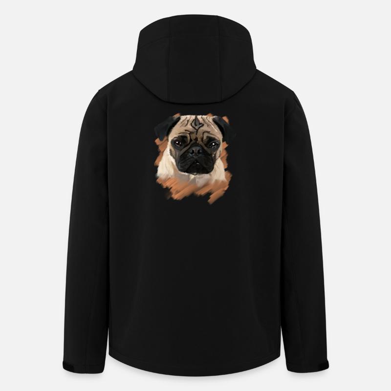 Mops - Recycelte Männer Softshell-Jacke von Stanley/Stella - Schwarz