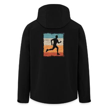 Fitness Running Joggen Laufen Sportlich Athlet - Recycelte Männer Softshell-Jacke von Stanley/Stella - Schwarz - Hinten - AI Model Male 185 light (185cm)
