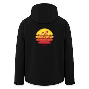 Coucher de soleil romantique - Veste softshell homme en polyester recyclé Stanley/Stella - noir - Dos - AI Model Male 185 light (185cm)