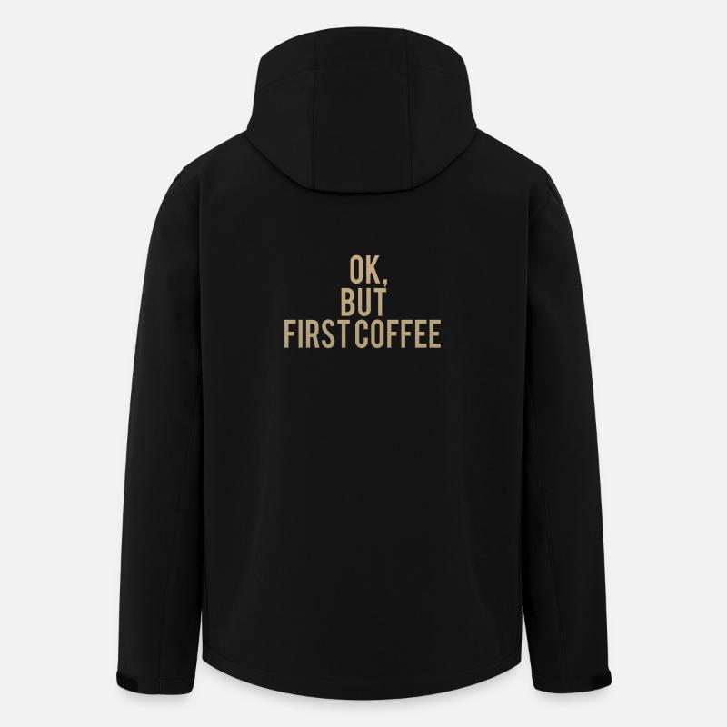 Ok But First Coffee - Men’s Recycled Softshell Jacket by Stanley/Stella - black