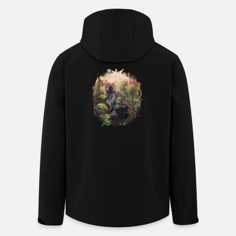 Wildkatze im Wald - Recycelte Männer Softshell-Jacke von Stanley/Stella - Schwarz