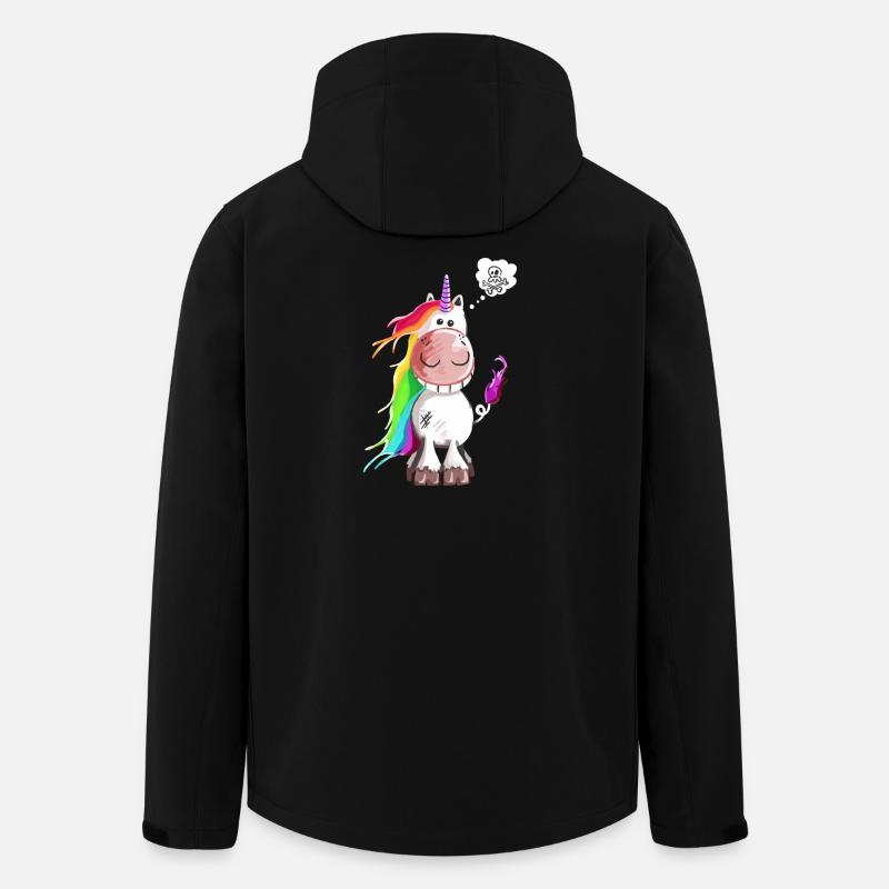 Einhorn grinst sich ein ab - Recycelte Männer Softshell-Jacke von Stanley/Stella - Schwarz