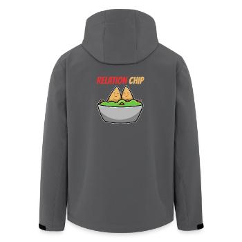 Humorous Avocado Couple with Relation Chip - Men’s Recycled Softshell Jacket by Stanley/Stella - black - Back - AI Model Male 185 light (185cm)