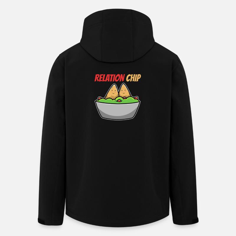 Humorvolle Avocado-Paare mit Relation Chip - Recycelte Männer Softshell-Jacke von Stanley/Stella - Schwarz