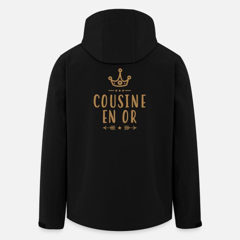 Oncle / Tante / Cousin / Cousine - Veste softshell homme en polyester recyclé Stanley/Stella - noir