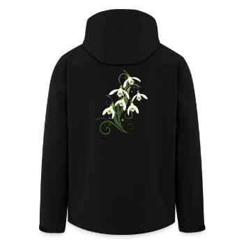 Zarte Schneeglöckchen mit Ornamentranken - Recycelte Männer Softshell-Jacke von Stanley/Stella - Schwarz - Hinten - AI Model Male 185 light (185cm)