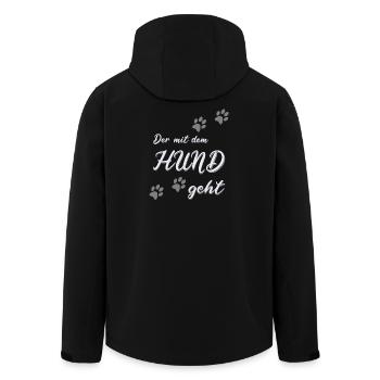 Der mit dem Hund geht - Recycelte Männer Softshell-Jacke von Stanley/Stella - Schwarz - Hinten - AI Model Male 185 light (185cm)