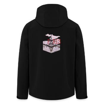 Silhouette de la tour Eiffel de Paris - Veste softshell homme en polyester recyclé Stanley/Stella - noir - Dos - AI Model Male 185 light (185cm)