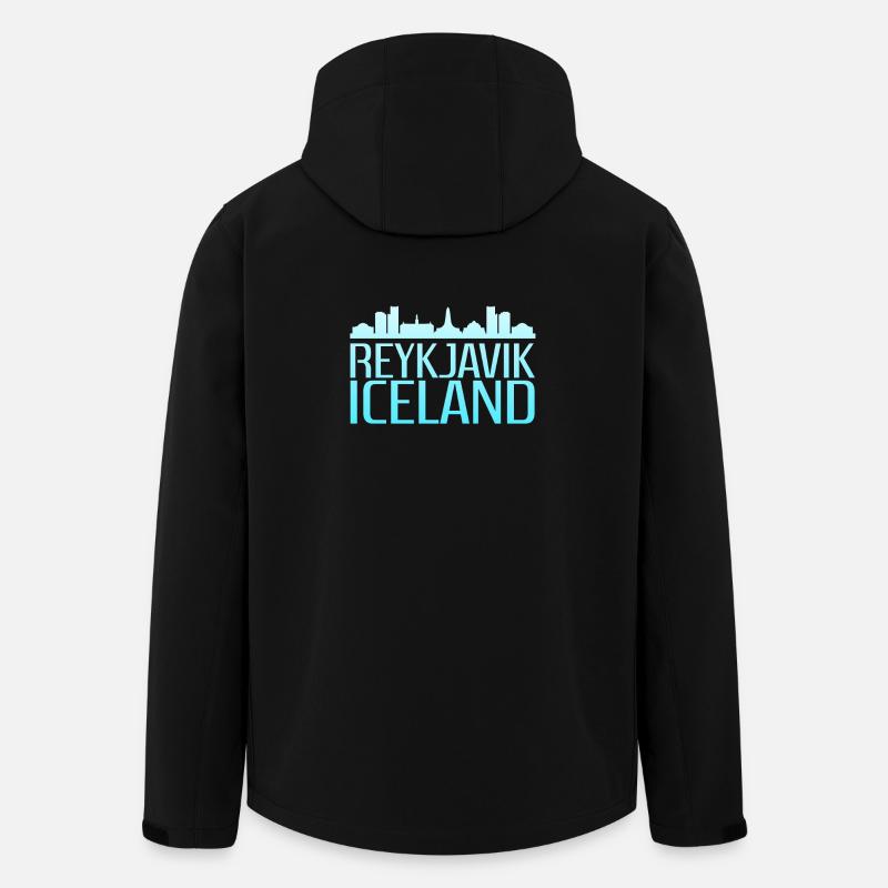 Reykjavik Icy Skyline Design - Recycelte Männer Softshell-Jacke von Stanley/Stella - Schwarz