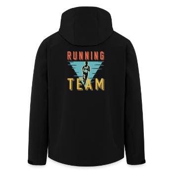 Retro Running Team Sprint Club Grafik - Recycelte Männer Softshell-Jacke von Stanley/Stella - Schwarz - Hinten - AI Model Male 185 light (185cm)