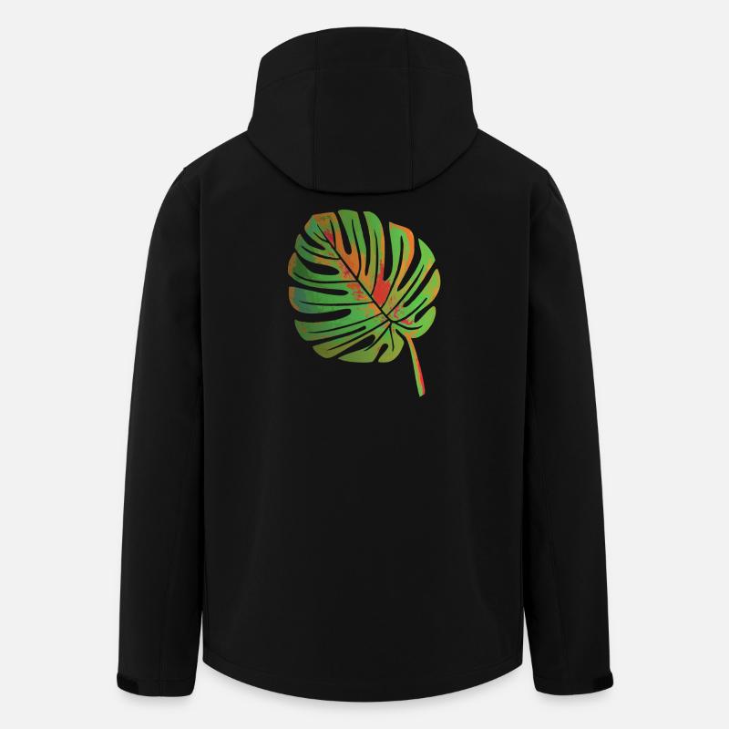 Monstera Blatt - Recycelte Männer Softshell-Jacke von Stanley/Stella - Schwarz