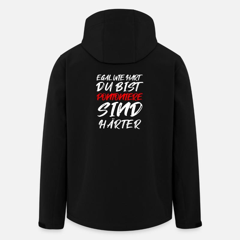 Pontonier Statement – Härter als der Rest - Recycelte Männer Softshell-Jacke von Stanley/Stella - Schwarz