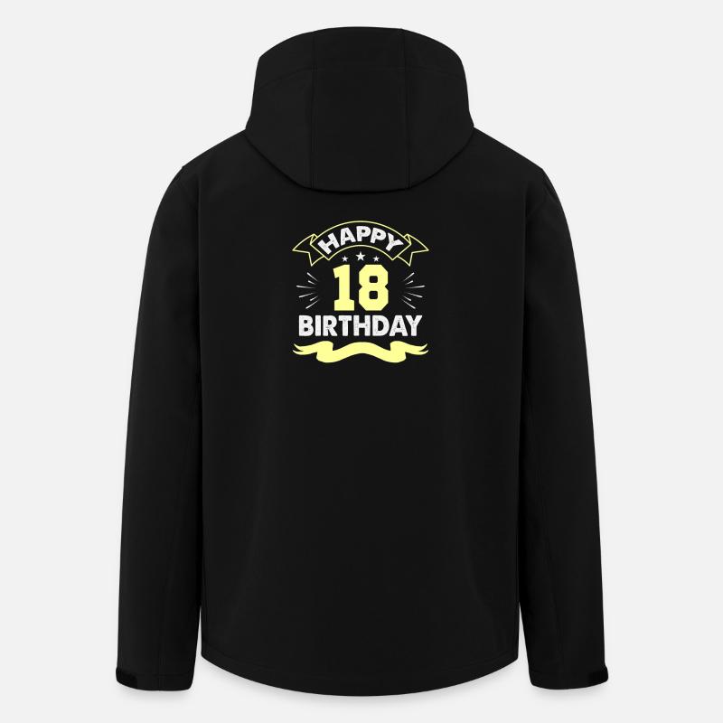 02 Joyeux anniversaire 18 - Veste softshell homme en polyester recyclé Stanley/Stella - noir
