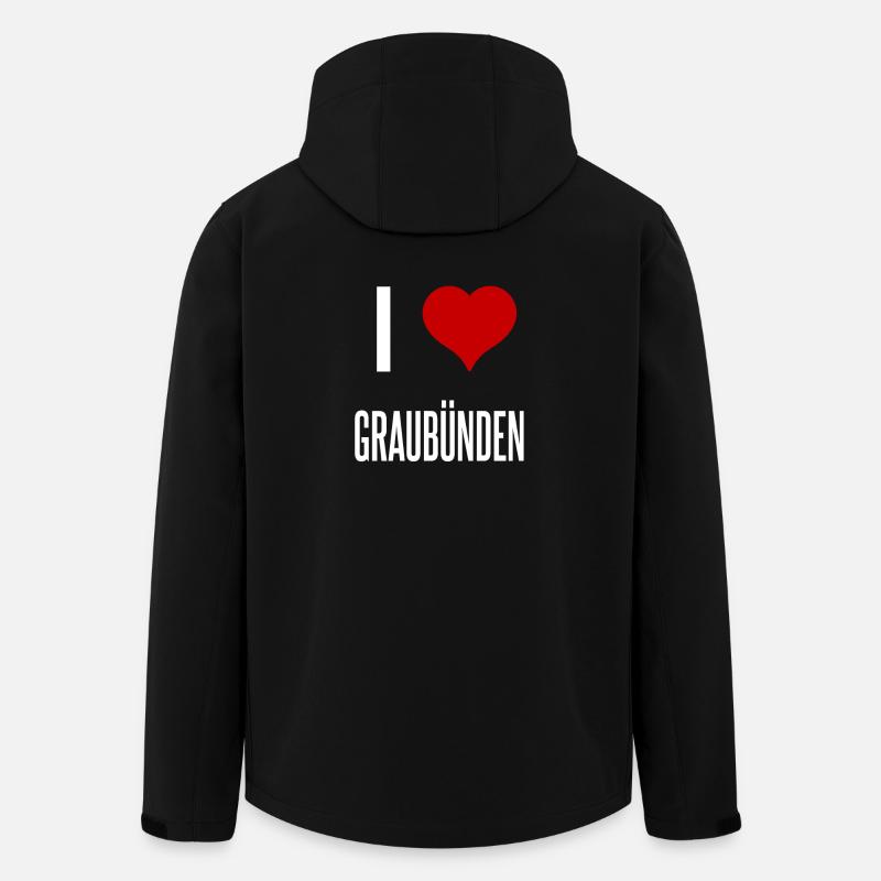 I Love Graubünden - Recycelte Männer Softshell-Jacke von Stanley/Stella - Schwarz