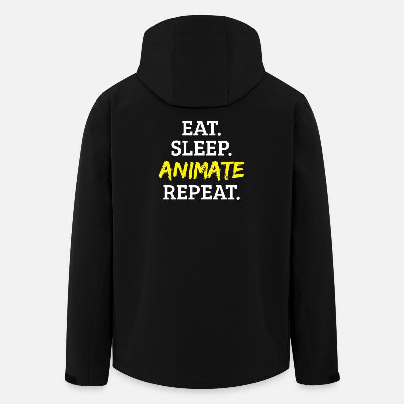 Animation animée - Veste softshell homme en polyester recyclé Stanley/Stella - noir