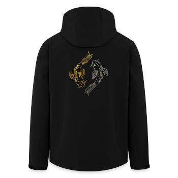 Koi Fisch / Koi Fische / Koifisch / Koifische - Recycelte Männer Softshell-Jacke von Stanley/Stella - Schwarz - Hinten - AI Model Male 185 light (185cm)